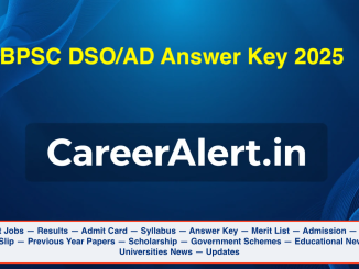 BPSC DSO AD Answer Key 2025