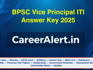 BPSC Vice Principal ITI Answer Key 2025