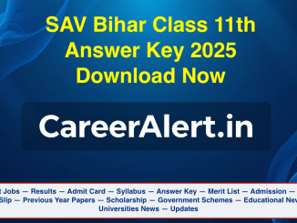 SAV Bihar Class 11th Answer Key 2025