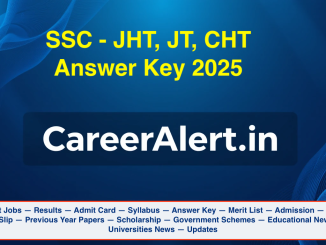SSC JHT, JT, CHT Answer Key 2025: Download Junior Hindi Translator, Senior Translator Keys 1 SSC JHT Answer Key 2025
