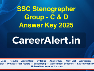 SSC Stenographer C and D Answer Key 2025