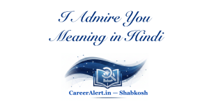 I Admire You Meaning in Hindi